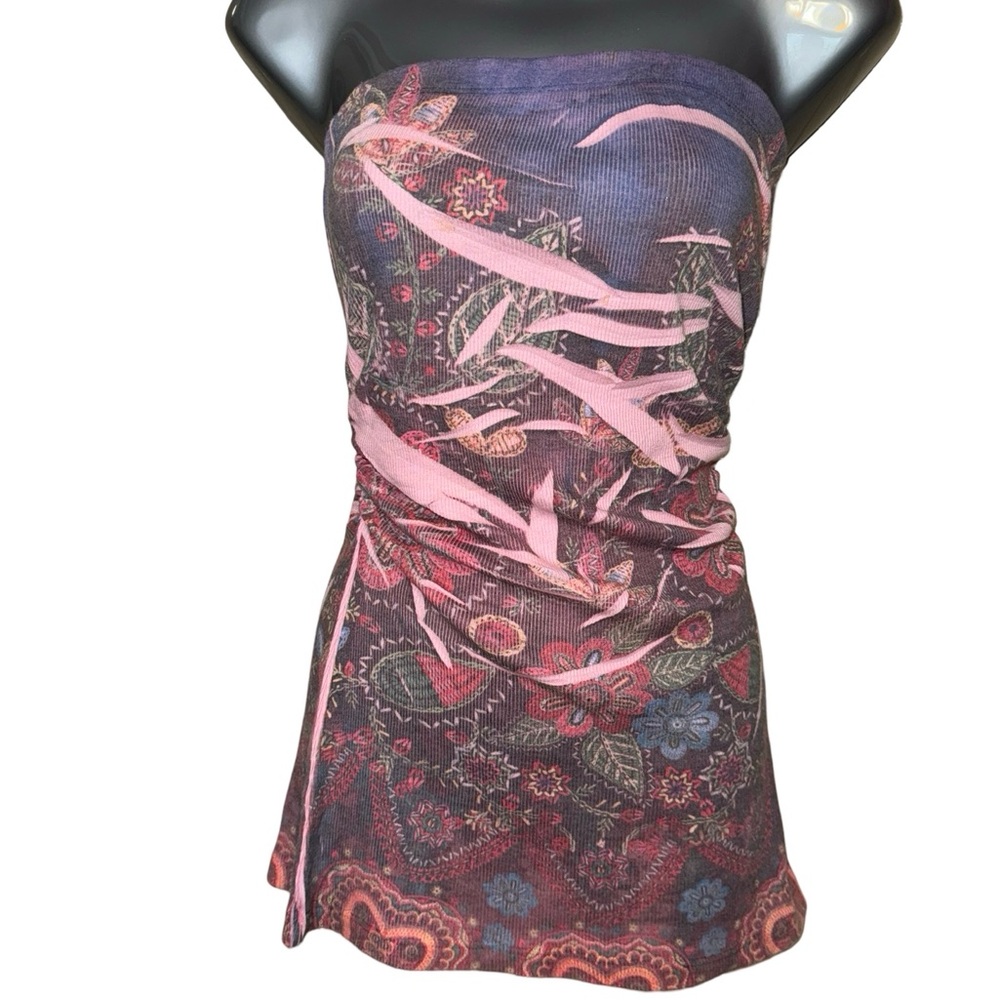 Vintage Reaction tank top pink & blue SZ L